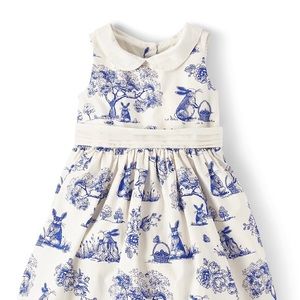 Gymboree Blue Belle Easter Dress Blue Bunnies - size 5T - EUC